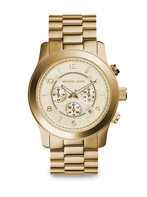 michael kors oversize iconic gold chronograph watch|Michael Kors women's oversized watches.